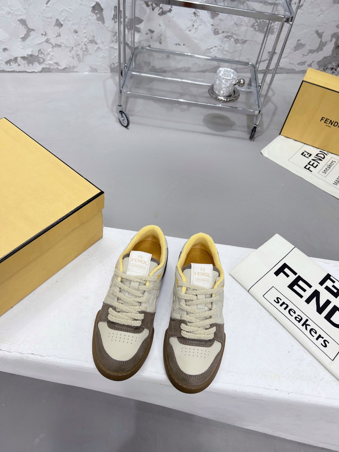 F**di FD F**di Match Low Tops Sneakers Brown For Women 7E1493AHH2F1FHU