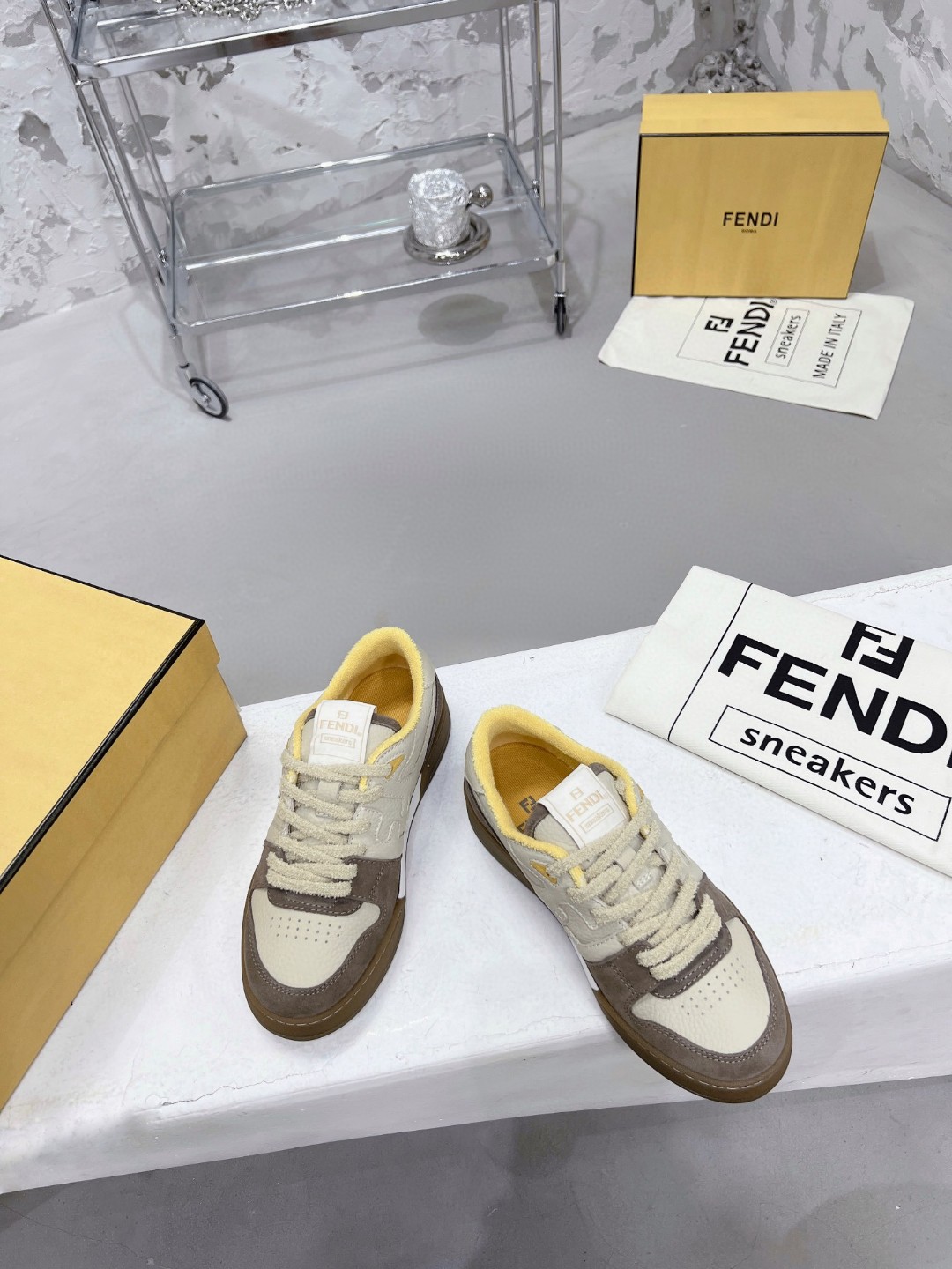 F**di FD F**di Match Low Tops Sneakers Brown For Women 7E1493AHH2F1FHU