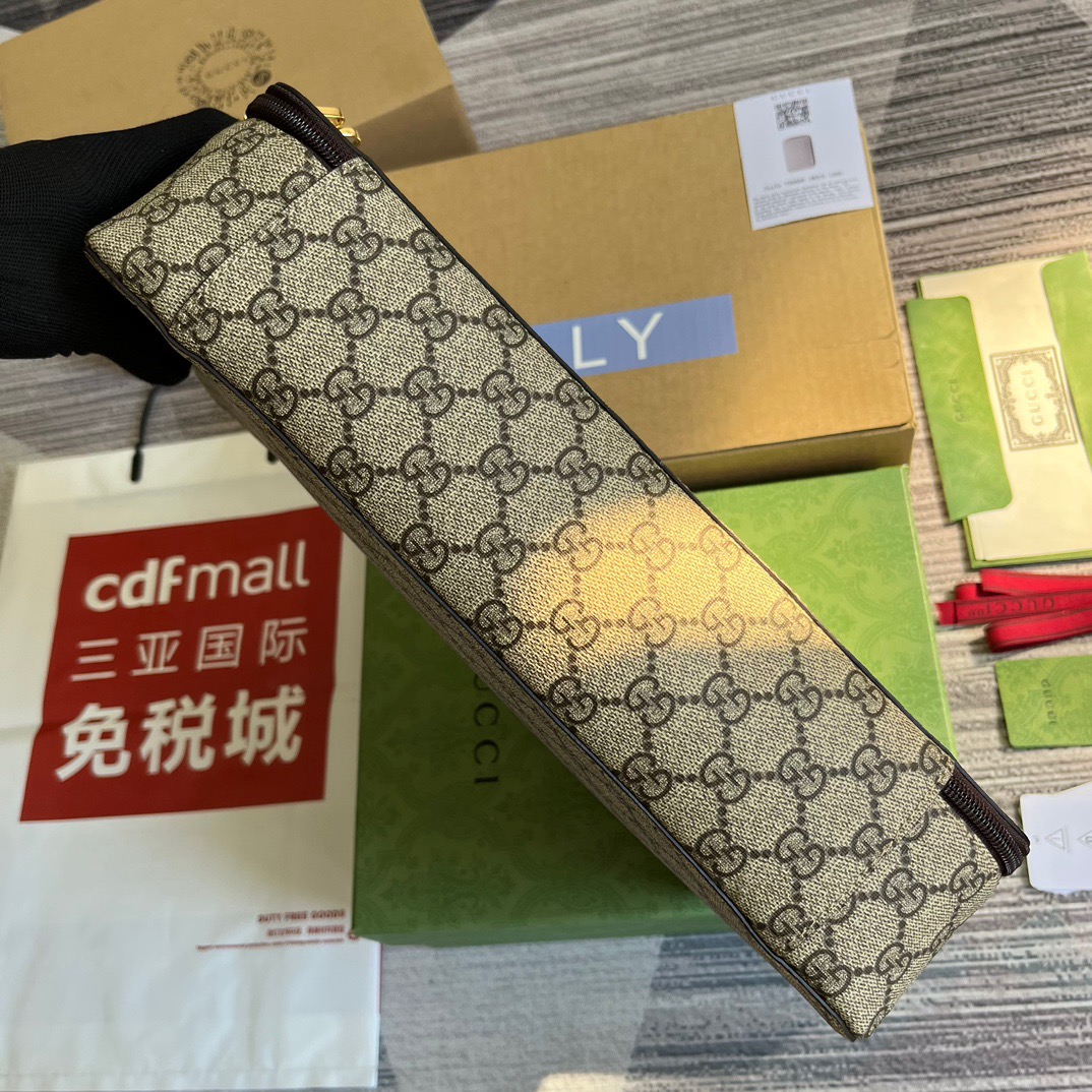 Gvc*1 GG Large Packing Cube Svp*me Canvas Beige/Grey For Men 13.2in/33.5cm ‎‎‎726669 KGD0N 4060