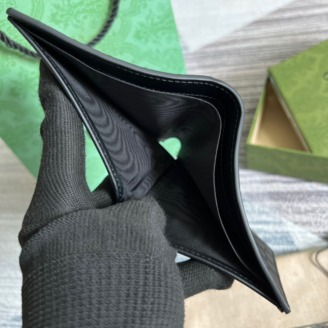 Gvc*1 GG MicroGvc*1ssima Bi-Fold Wallet Black For Men 4.3in/11cm ‎‎‎260987 BMJ1N 4009