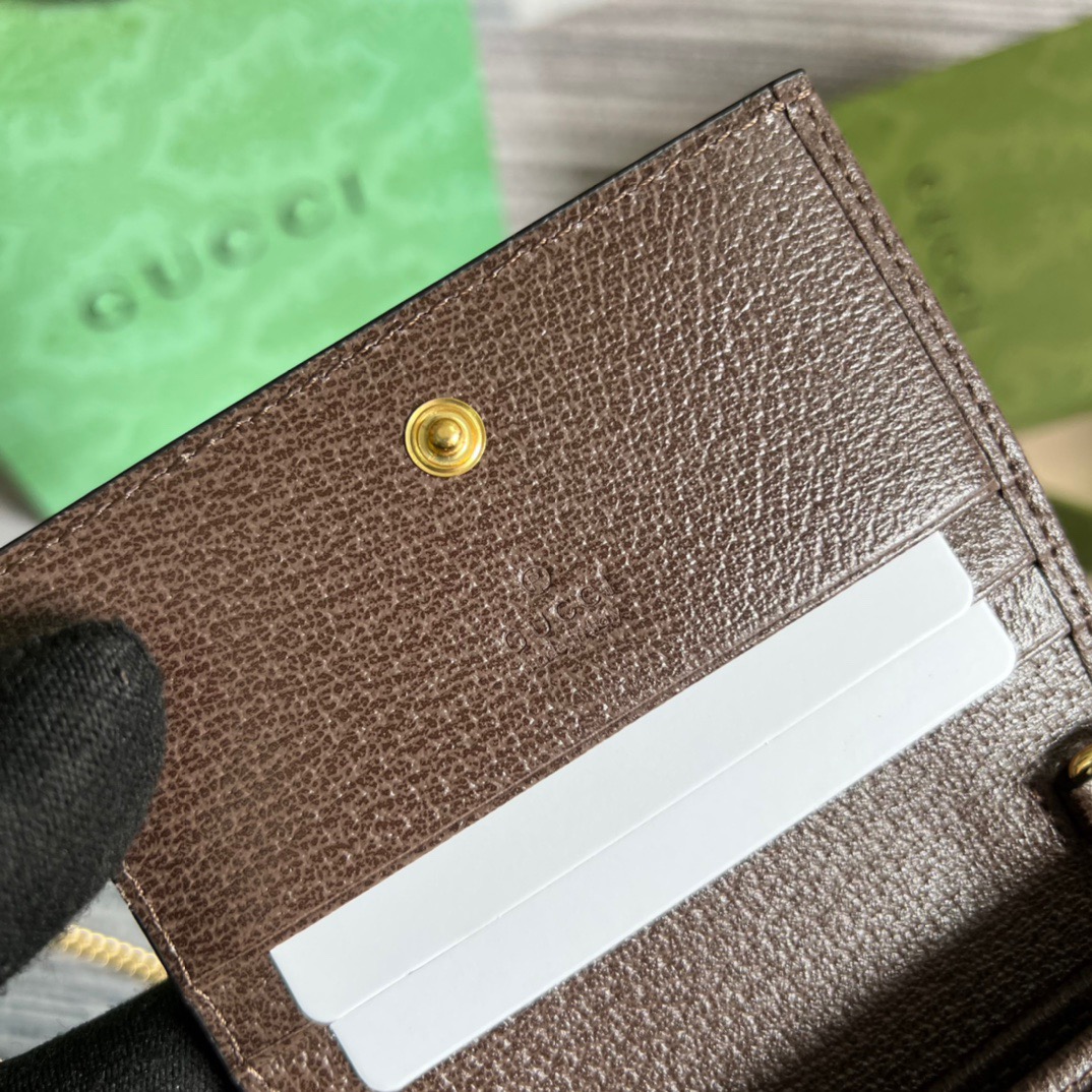 Gvc*1 Ophidia GG Card Case Wallet Svp*me Canvas Beige For Women‎ 4.3in/11cm 523155 96IWG 8745