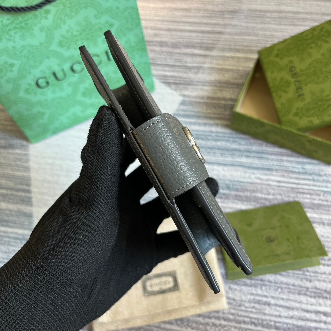 Gvc*1 Ophidia Card Case Svp*me Canvas Grey For Men 5.5in/14cm ‎‎‎732755 UULBN 1244