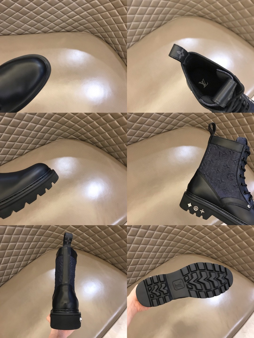 L0vis Vvtt0n LV Ranger Ankle Boots Monogram Flower Black For Men 1AANTF