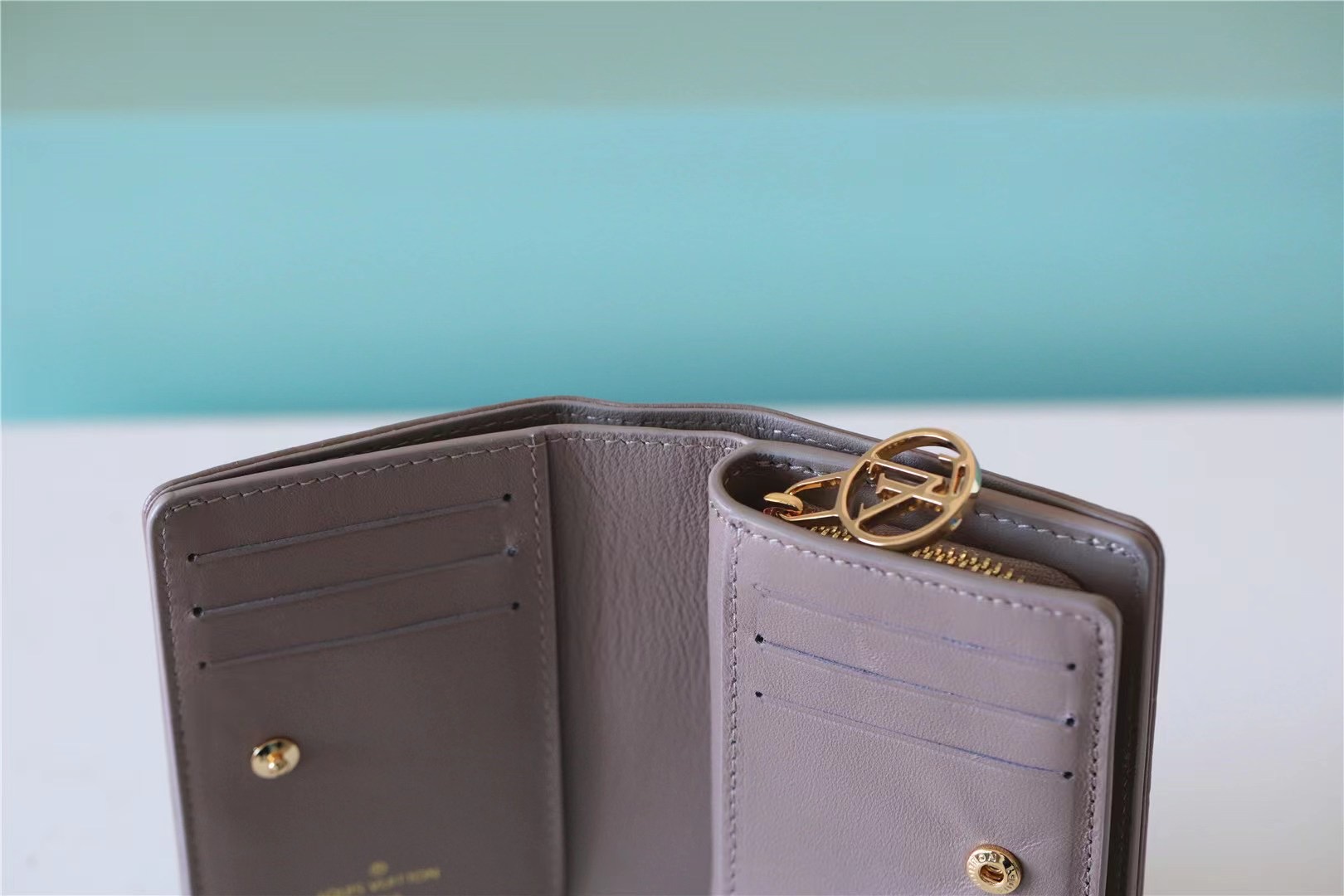 Lou Wallet Monogram Embossed Light Brown For Women 4.3in/11cm