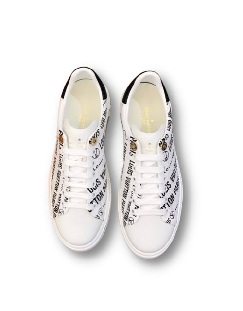 L0vis Vvtt0n Time Out Sneaker Monogram Flowers Black For Men 1A9D24