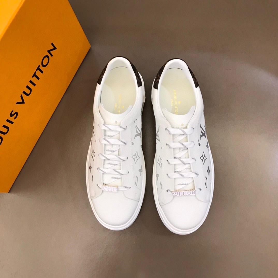 L0vis Vvtt0n Time Out Sneakers Monogram Flowers Silver For Men