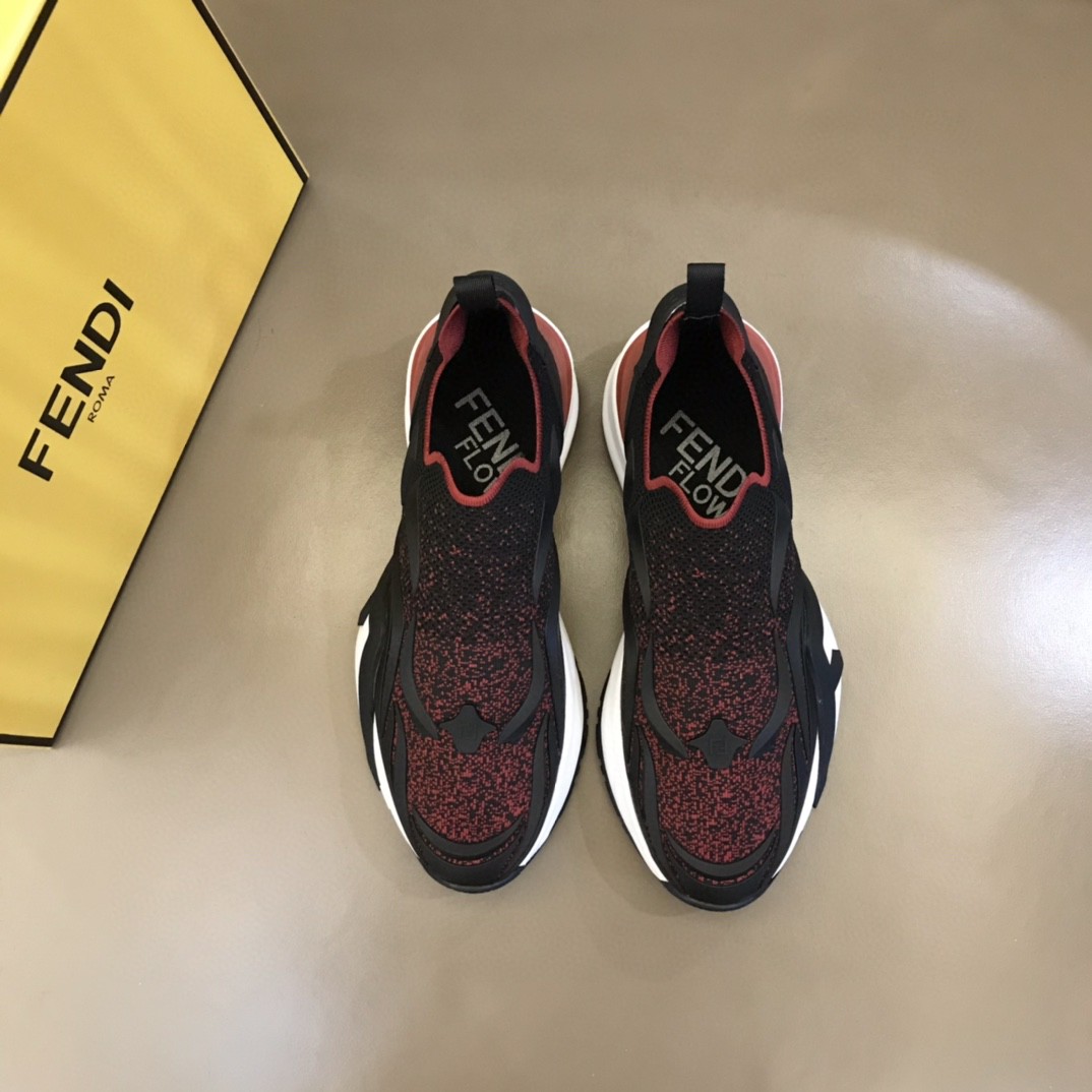 FD F**di Flow Running Sneakers Black And Red For Men