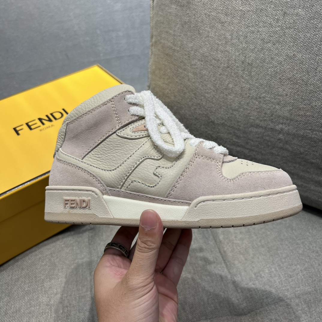 F**di FD F**di Match Lace-Up High-Tops Sneakers Pink For Men