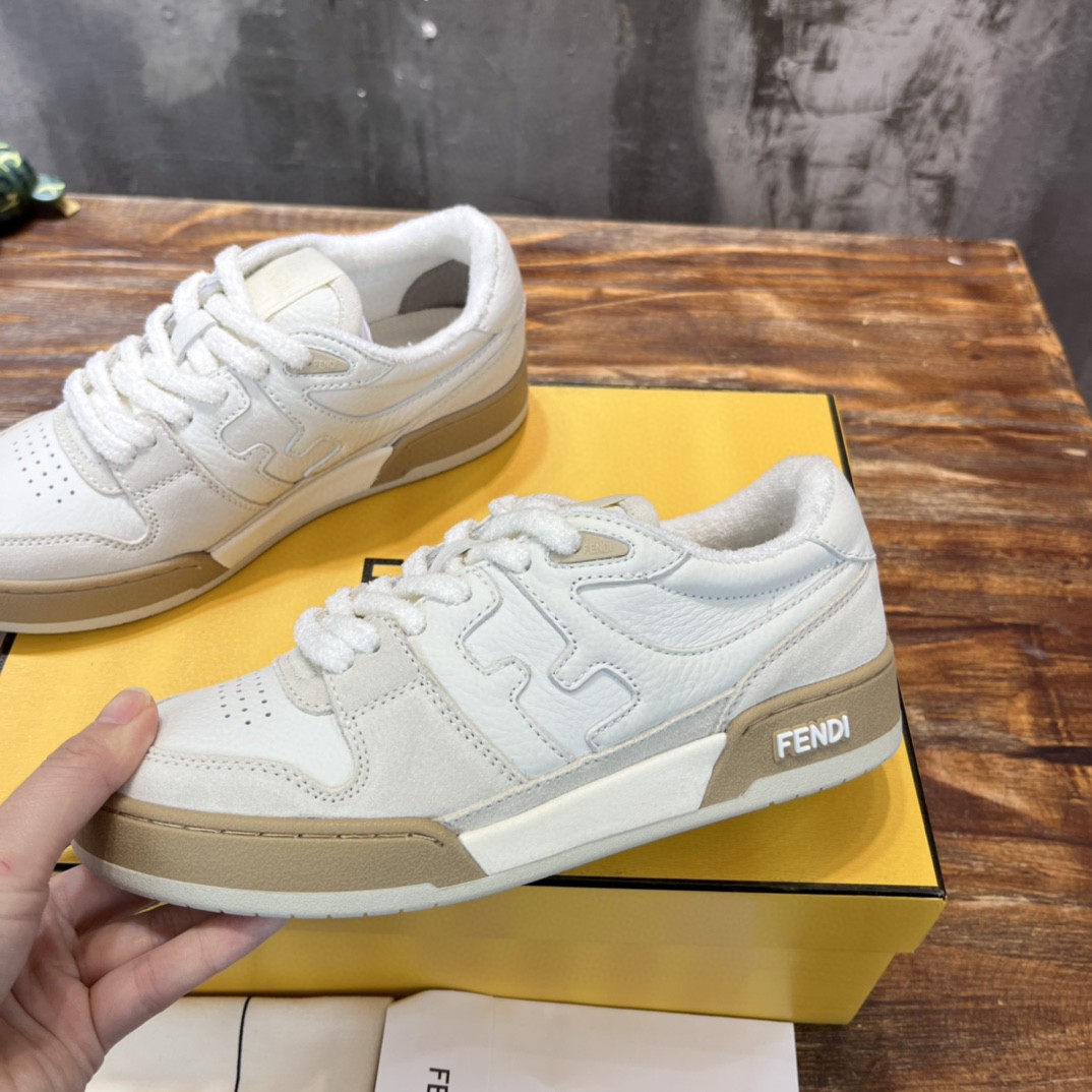 F**di FD F**di Match Low Tops Sneakers White For Women 8E8252AHH2F1FHS