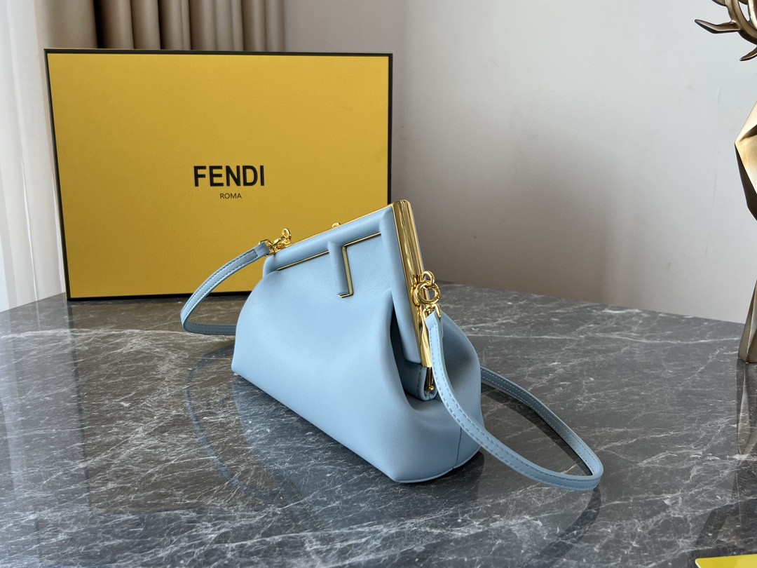 F**di FD Small First Bag Blue/Beige/ Purple For Women 26cm/10.3in 8BP129ABVEF1993