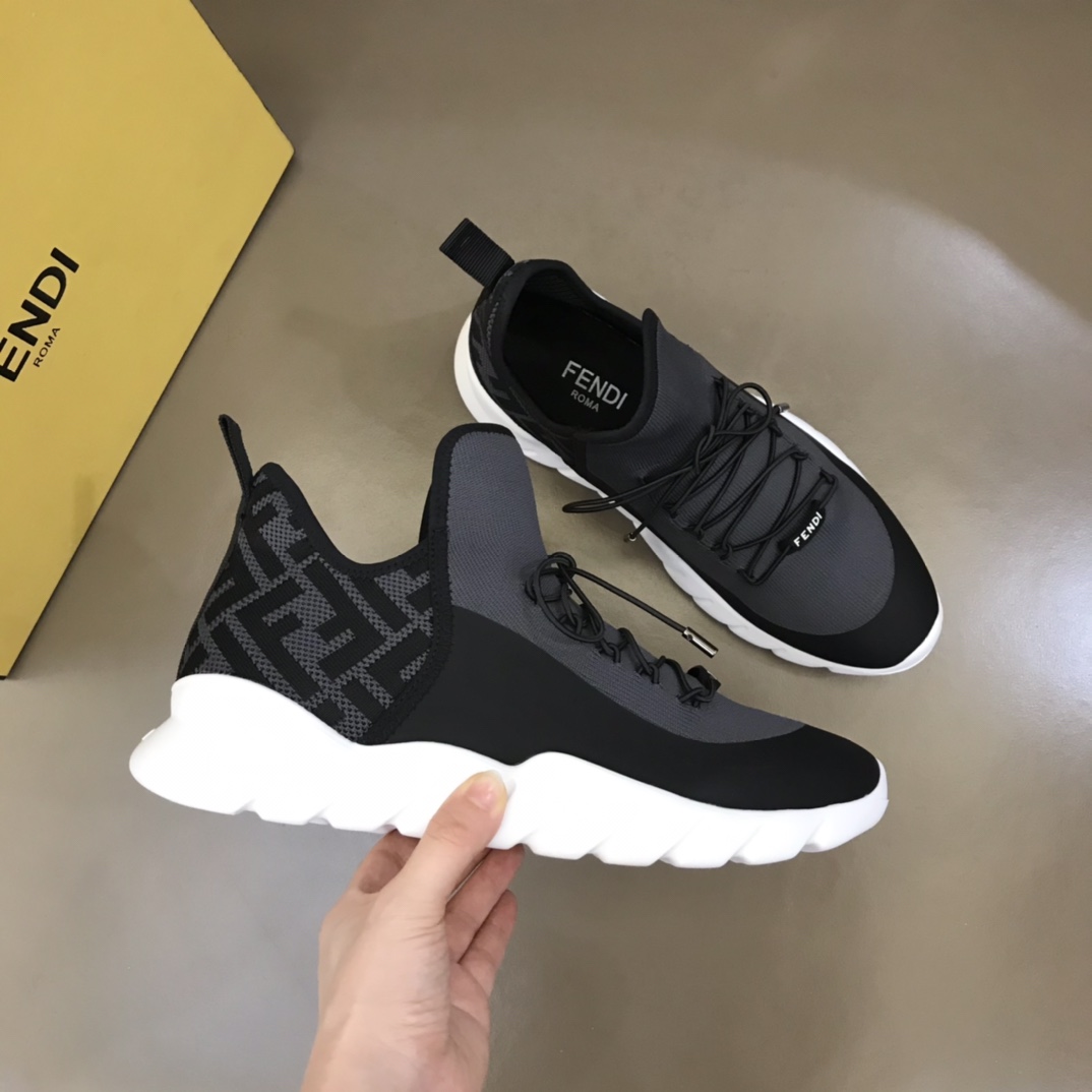 F**di FD Technical Mesh High-Tops Sneakers Grey For Men