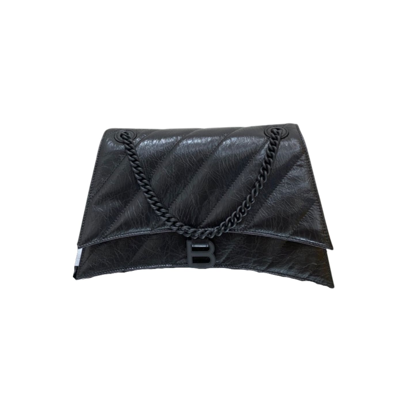 Ba1en*iaga Crush Medium Chain Bag Black/Silver For Women‎ 12.2in/31cm