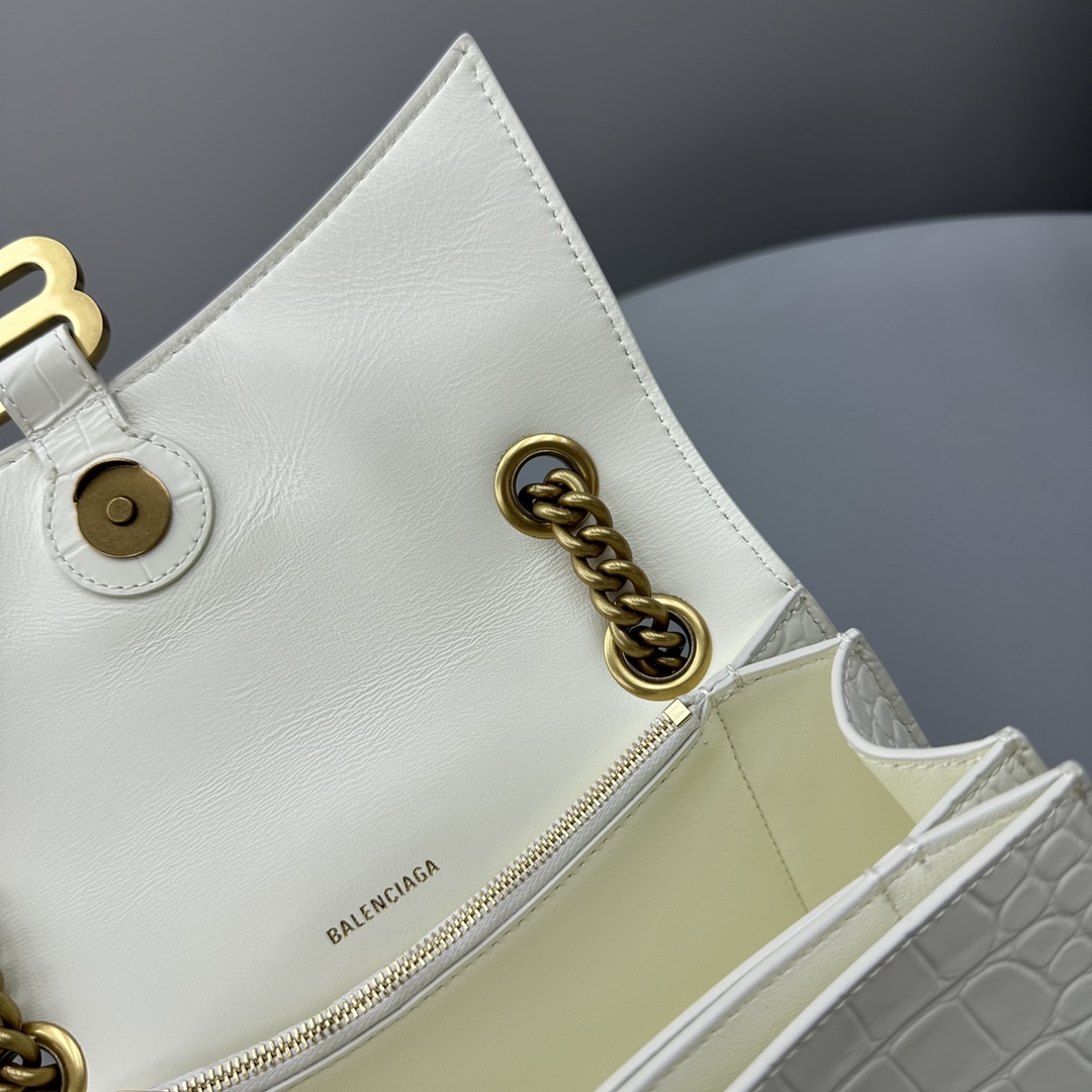 Ba1en*iaga Crush Small Chain Bag Black/White For Women‎ 9.8in/25cm 716351210IX1000