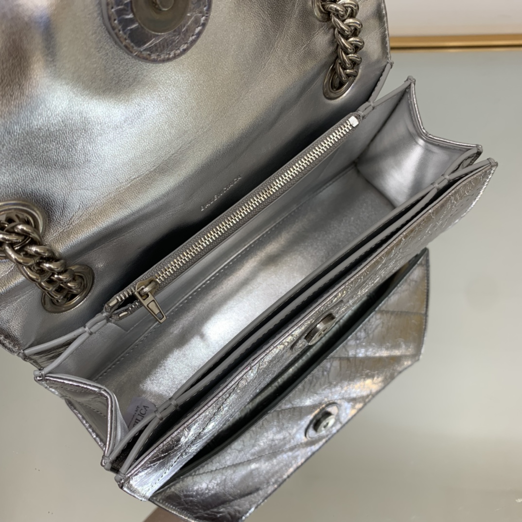 Ba1en*iaga Crush Small Chain Bag Black/Pink/Silver/White For Women‎ 9.8in/24.9cm