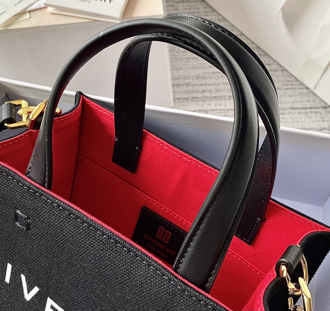 Givenchy Mini G Tote Shopping Bag Black/Beige For Women‎ 7.5in/19cm BB50N0B1F1-001