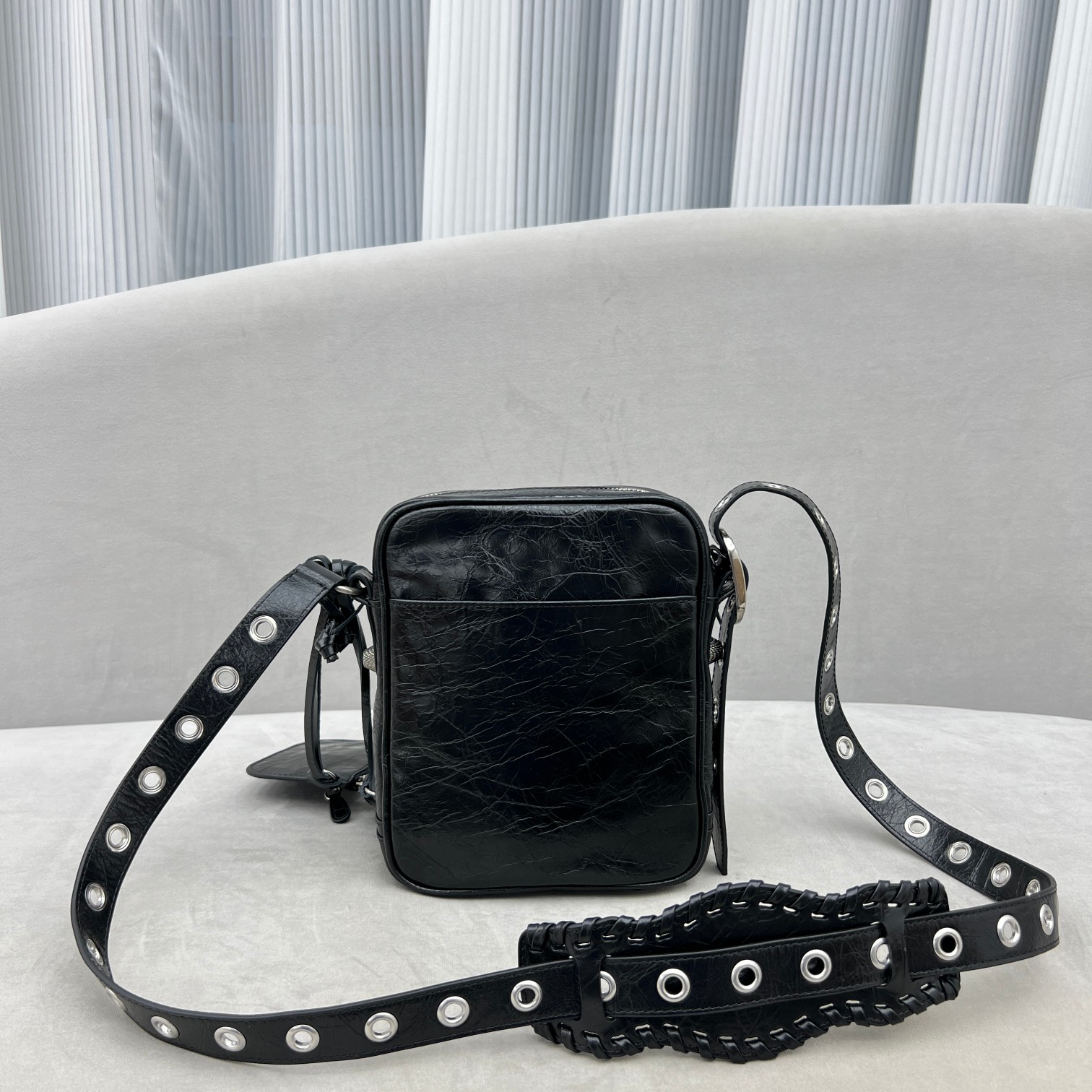 Ba1en*iaga Le Cagole Crossbody Bag Black/Grey For Women‎ 7.8in/19.8cm