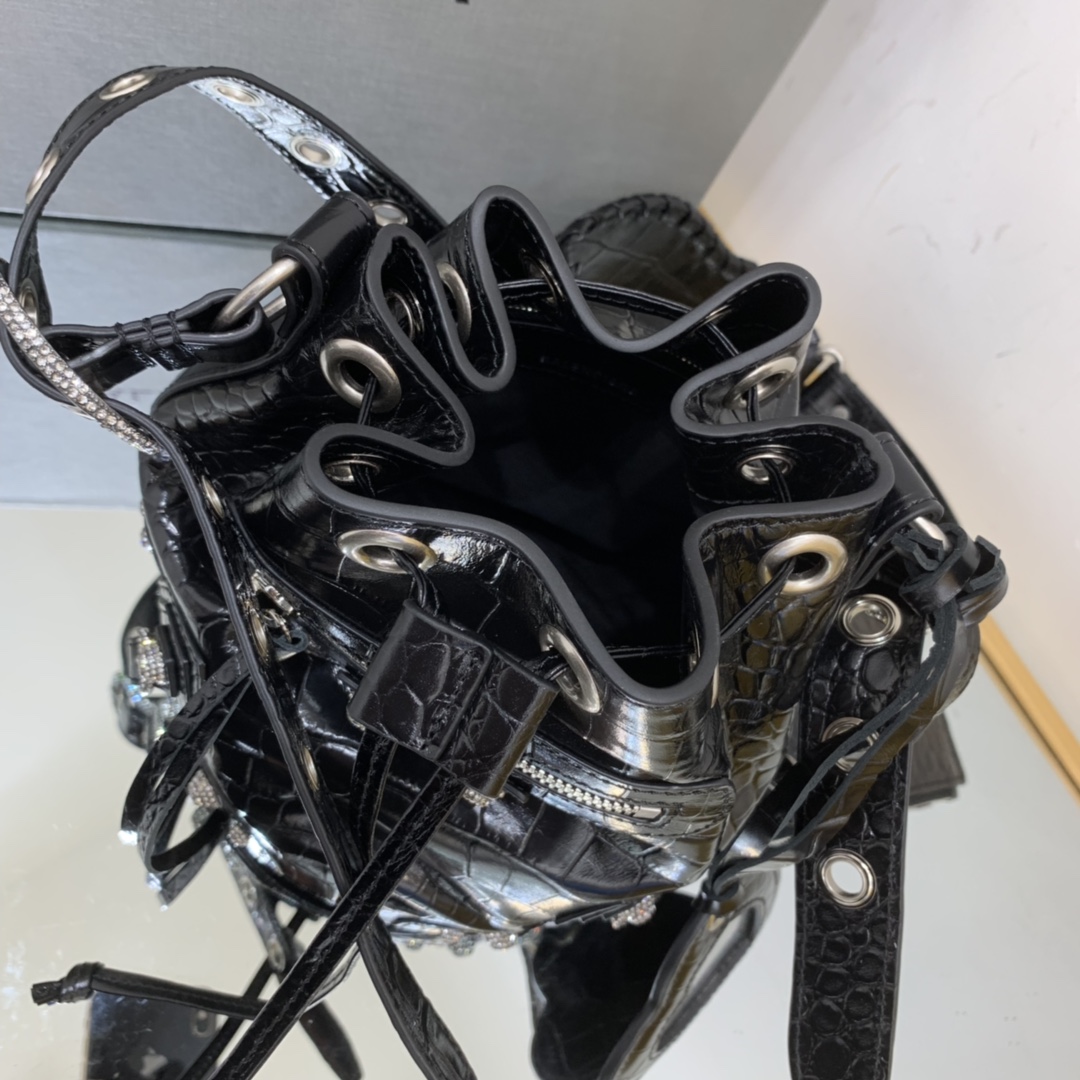 Ba1en*iaga Le Cagole XS Bucket Bag Black For Women‎ 7.8in/19.8cm