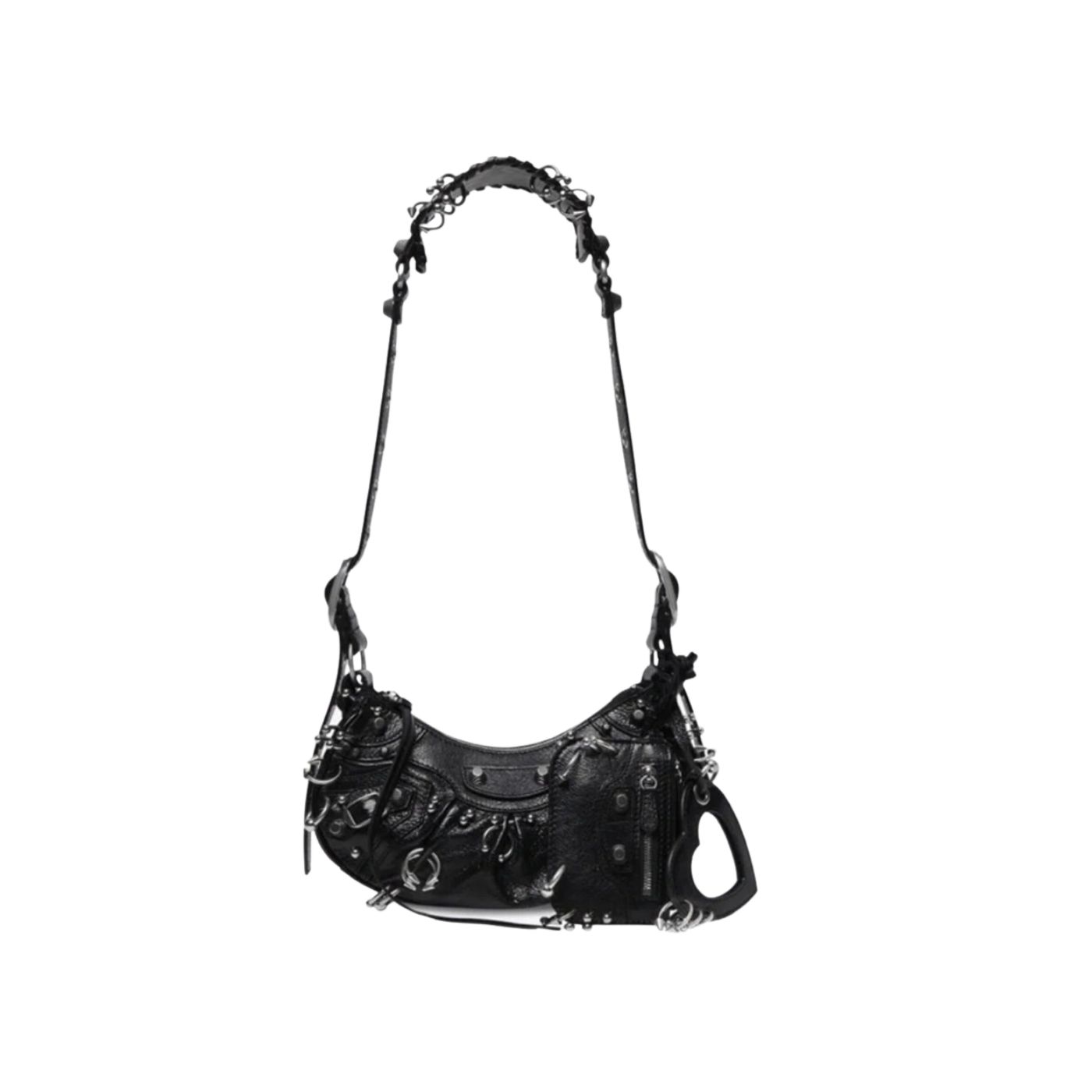 Ba1en*iaga Le Cagole XS Shoulder Bag Black/White For Women‎ 10.2in/25.9cm 671309210G81000