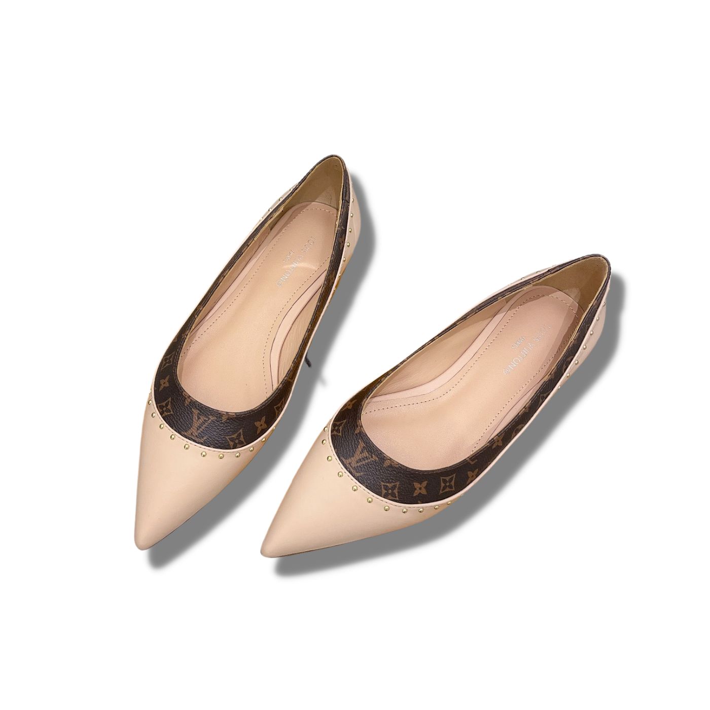 L0vis Vvtt0n Signature Flat Ballerina Beige For Women