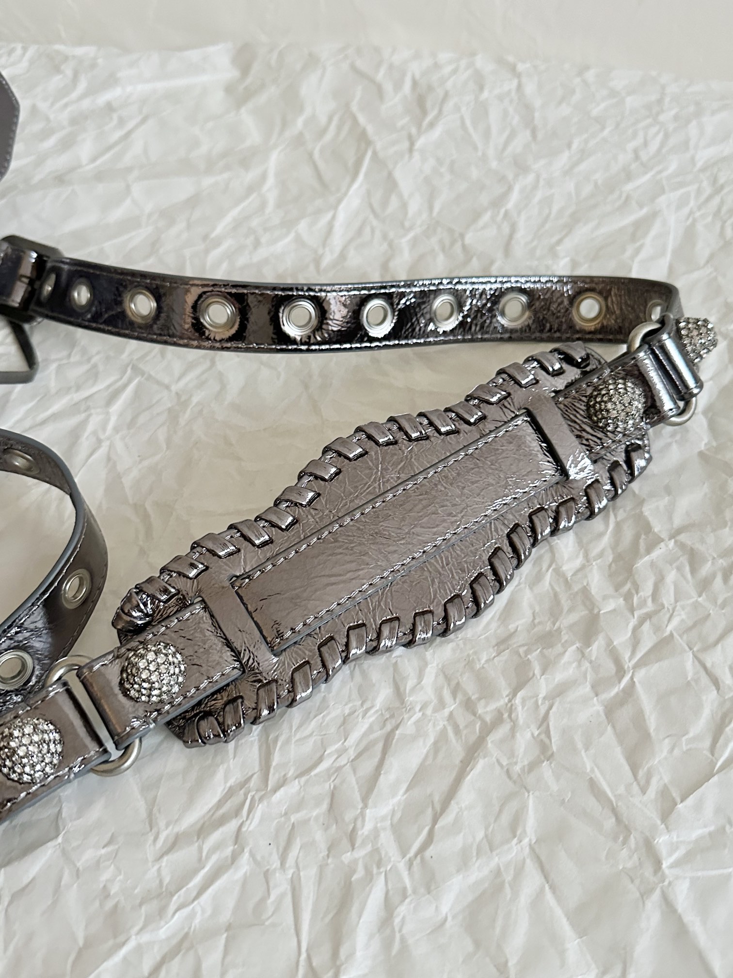 Ba1en*iaga Neo Cagole City Small Handbag White/Silver For Women‎ 10.5in/27cm 222342F046015