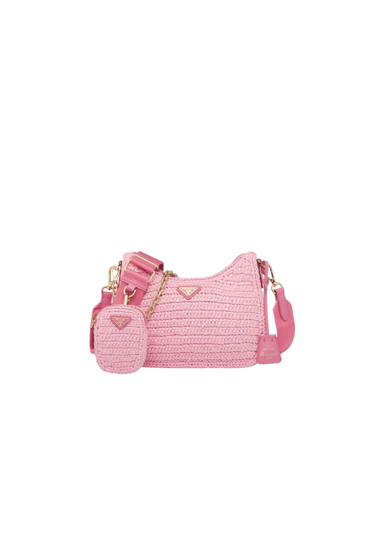 Pra*a Re-Edition 2005 Raffia Bag Pink For Women 1BH204_2A2T_F0442_V_V9L