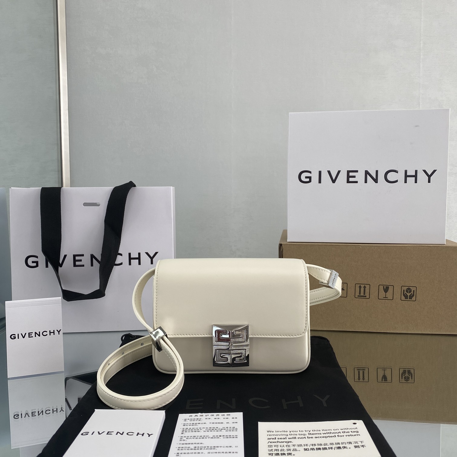 Givenchy Small 4G Bag Black/White/Pink For Women‎ 6.5in/16.5cm