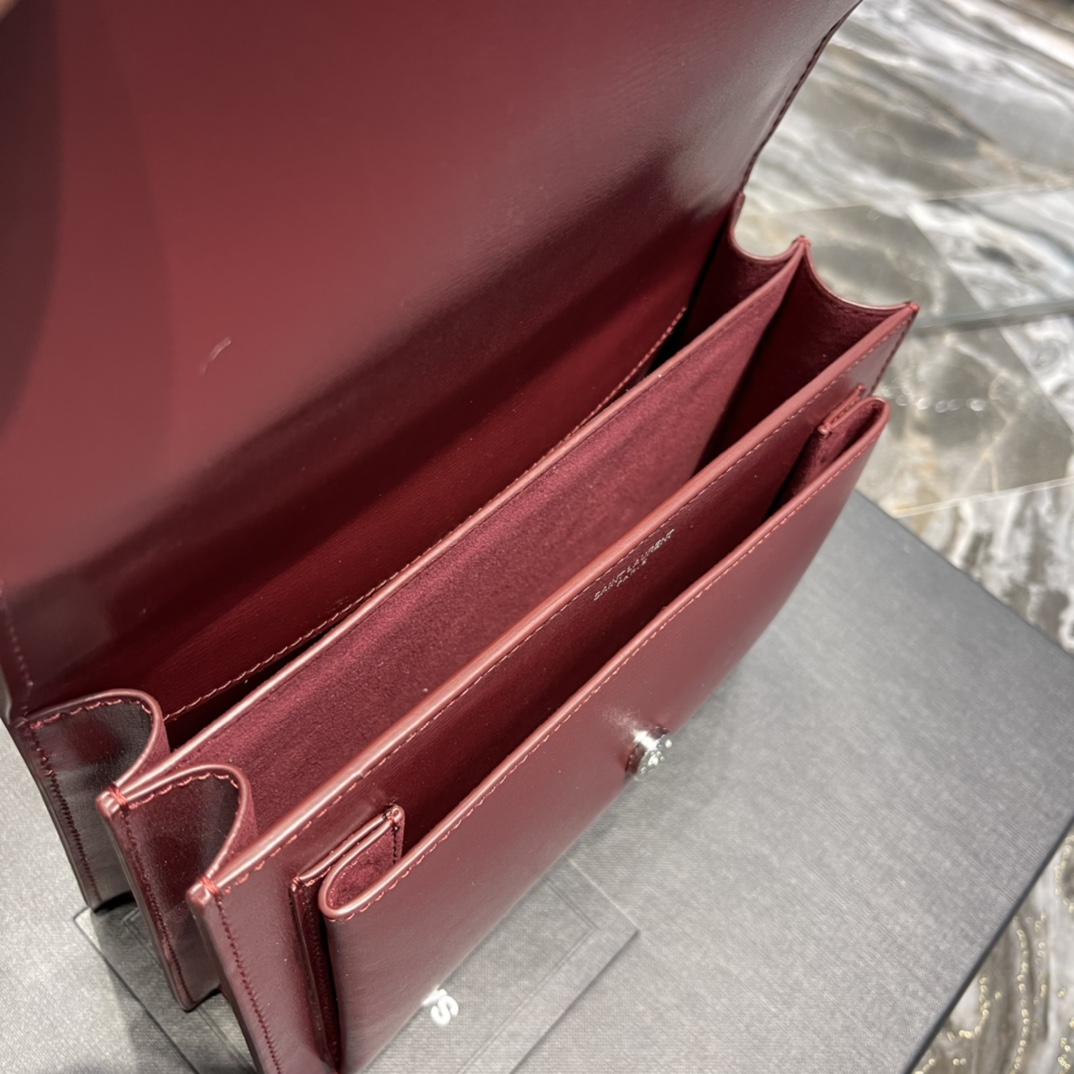 Sa1nt Lau*nt Sunset Medium Chain Bag Red For Women‎ 8.6in/22cm