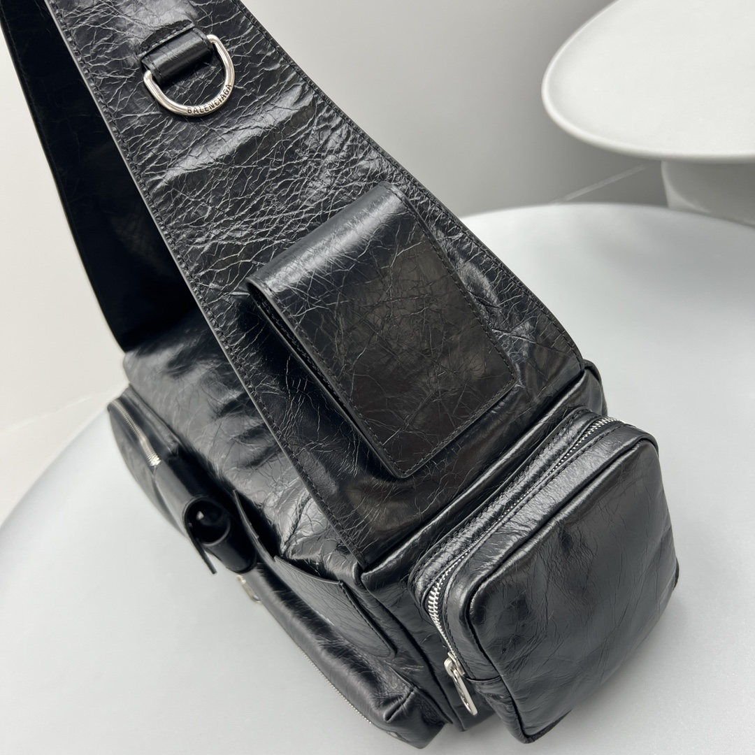 Ba1en*iaga S*perbusy Sling Bag Black For Women‎ 11.8in/30cm