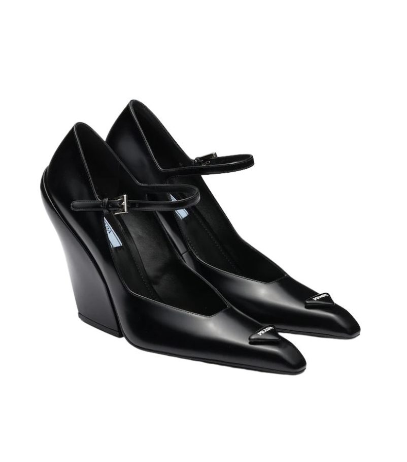 Pra*a Brushed Pumps Black For Women 3.7 in/ 9.5cm 1I982M_055_F0002_F_A095