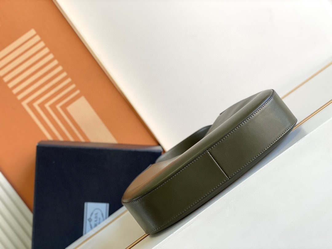 Pra*a Cleo Brushed Shoulder Bag Brown/Green Khaki For Women 10.6 in / 27 cm