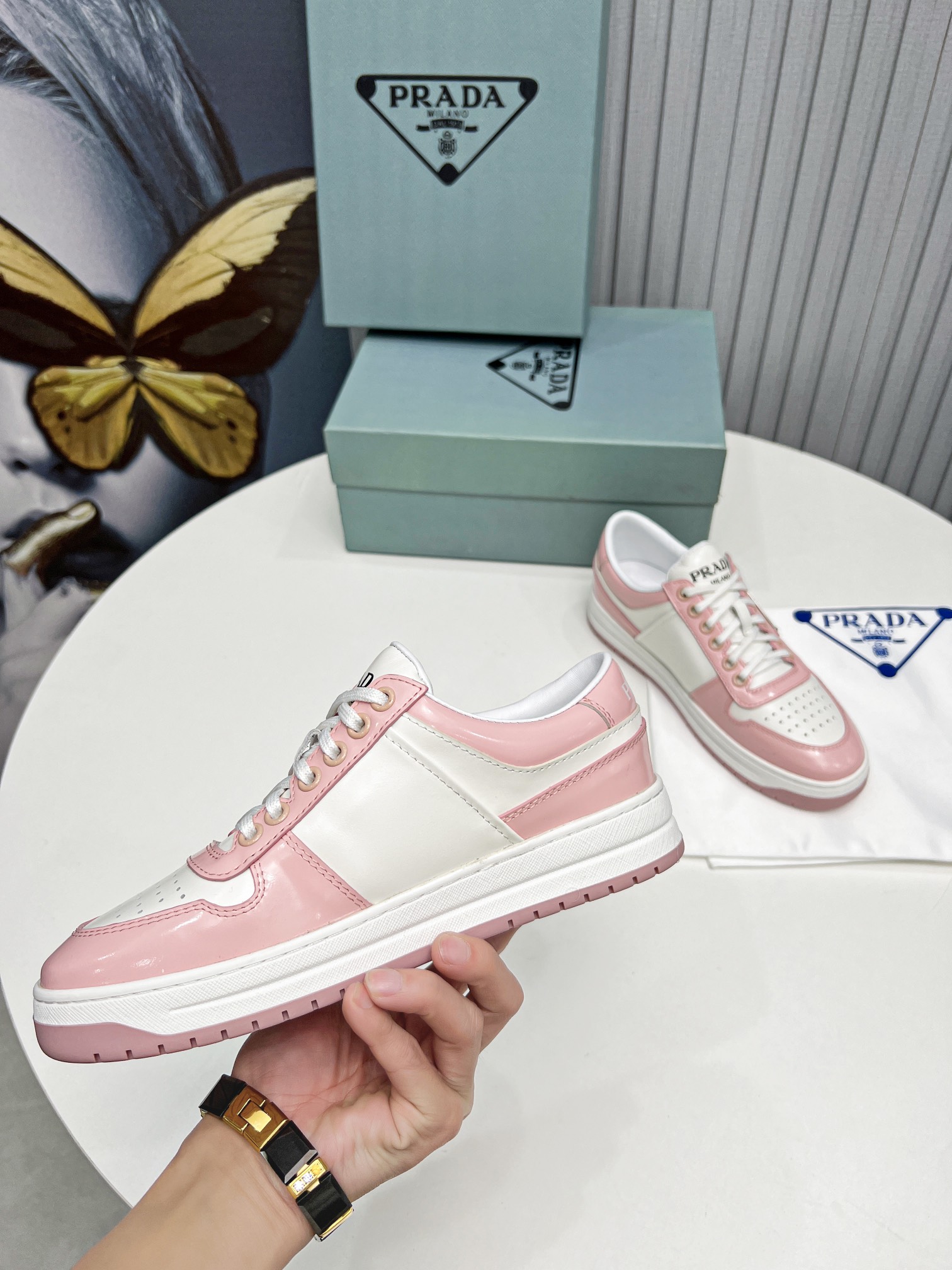 Pra*a Downtown Sneakers Pink For Women 1.2 in/ 3 cm