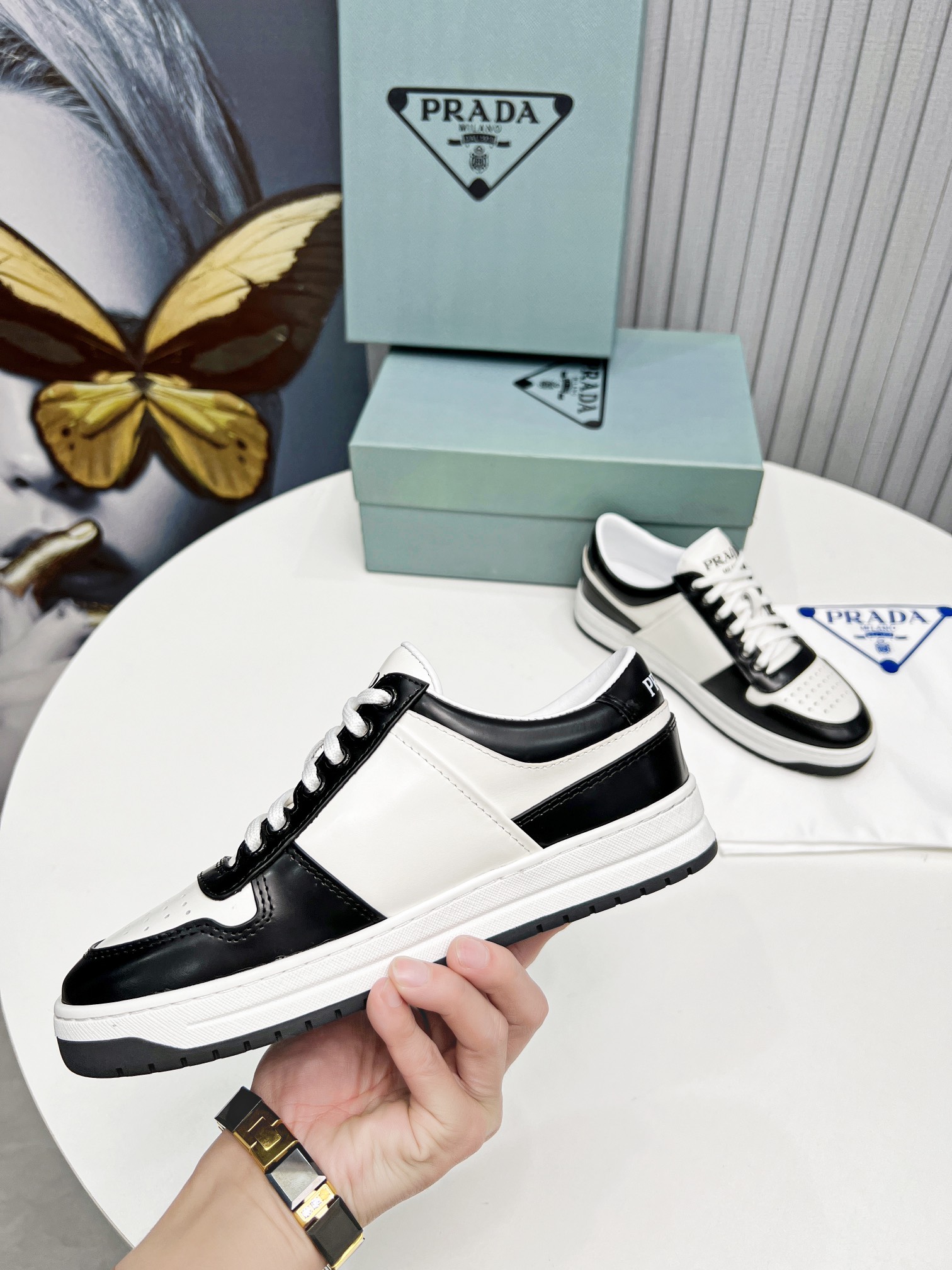 Pra*a Downtown Sneakers Black For Women 1.2 in/ 3 cm 1E792M_3LKG_F0964_F_030