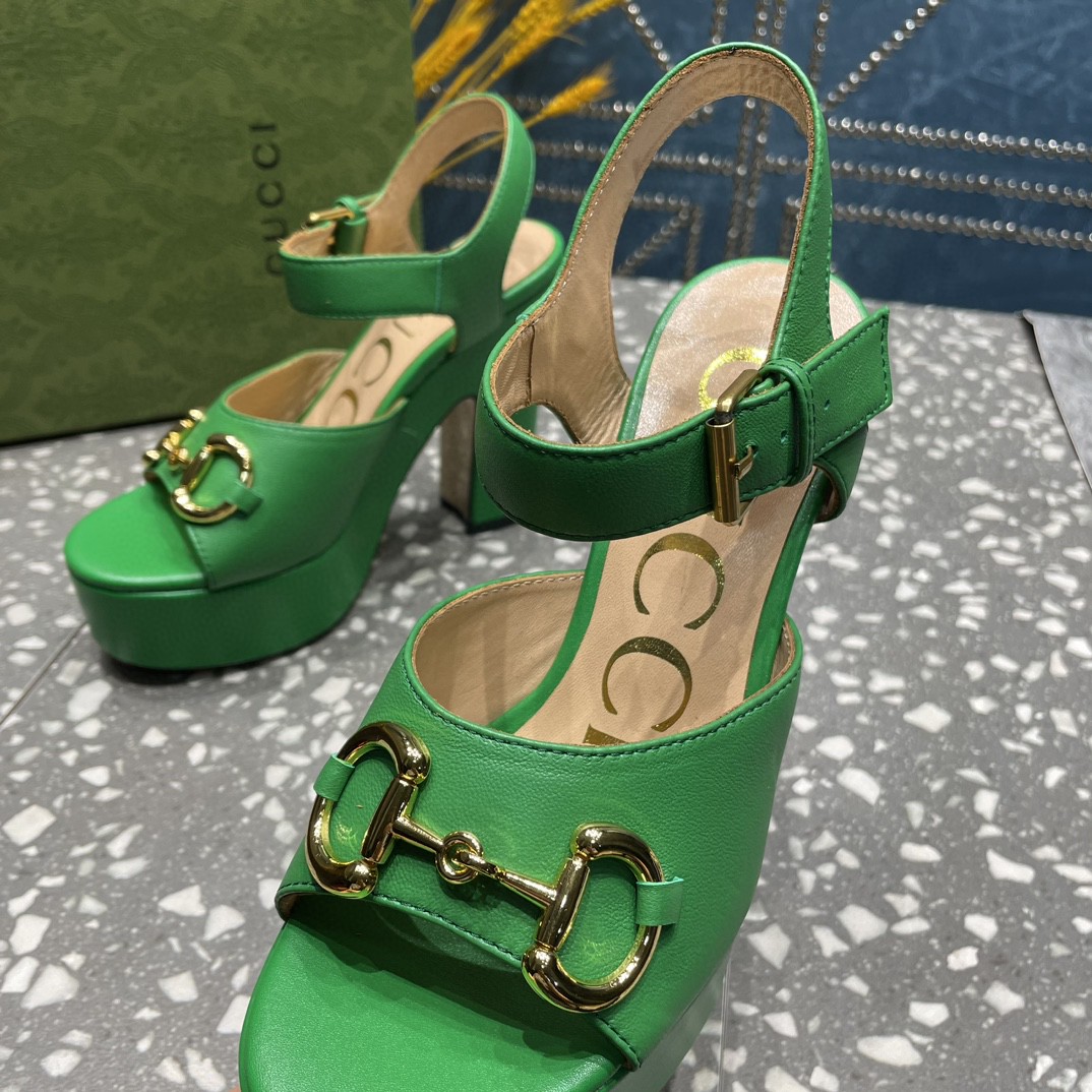 Gvc*1 Platform Sandal With Horsebit Green For Women ‎