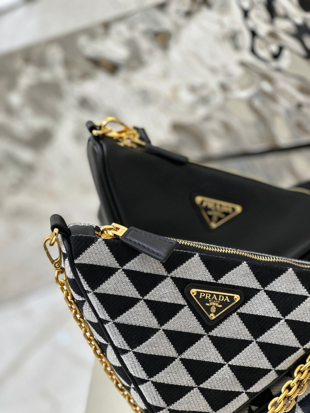 Pra*a Symbole Fabric Mini Bag Green/Grey For Women 11 in / 28 cm 1BC176_2FPN_F0G5R_V_OOO