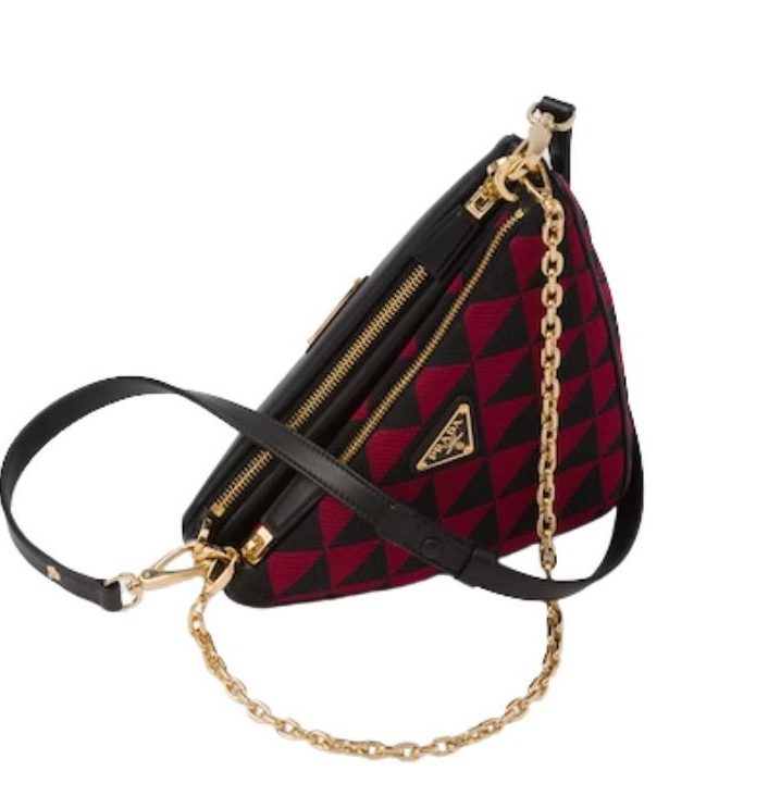 Pra*a Symbole Fabric Mini Bag Red/Beige For Women 11 in / 28 cm 1BC176_2FPN_F0V1I_V_OOO