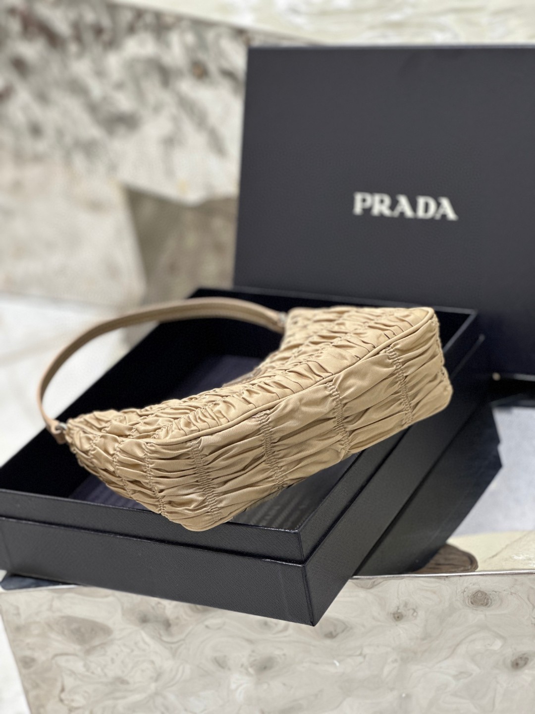 Pra*a Saffiano Mini Bag Pink/Beige/Blue For Women 8.6 in / 22 cm