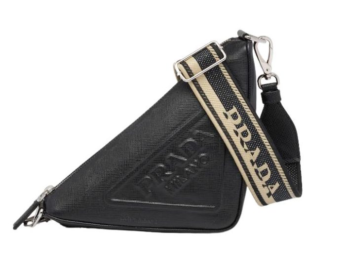 Pra*a Saffiano Pra*a Triangle Bag Green/Black/White For Women 11.1 in / 28 cm 2VH155_2FAD_F0458_V_OOO