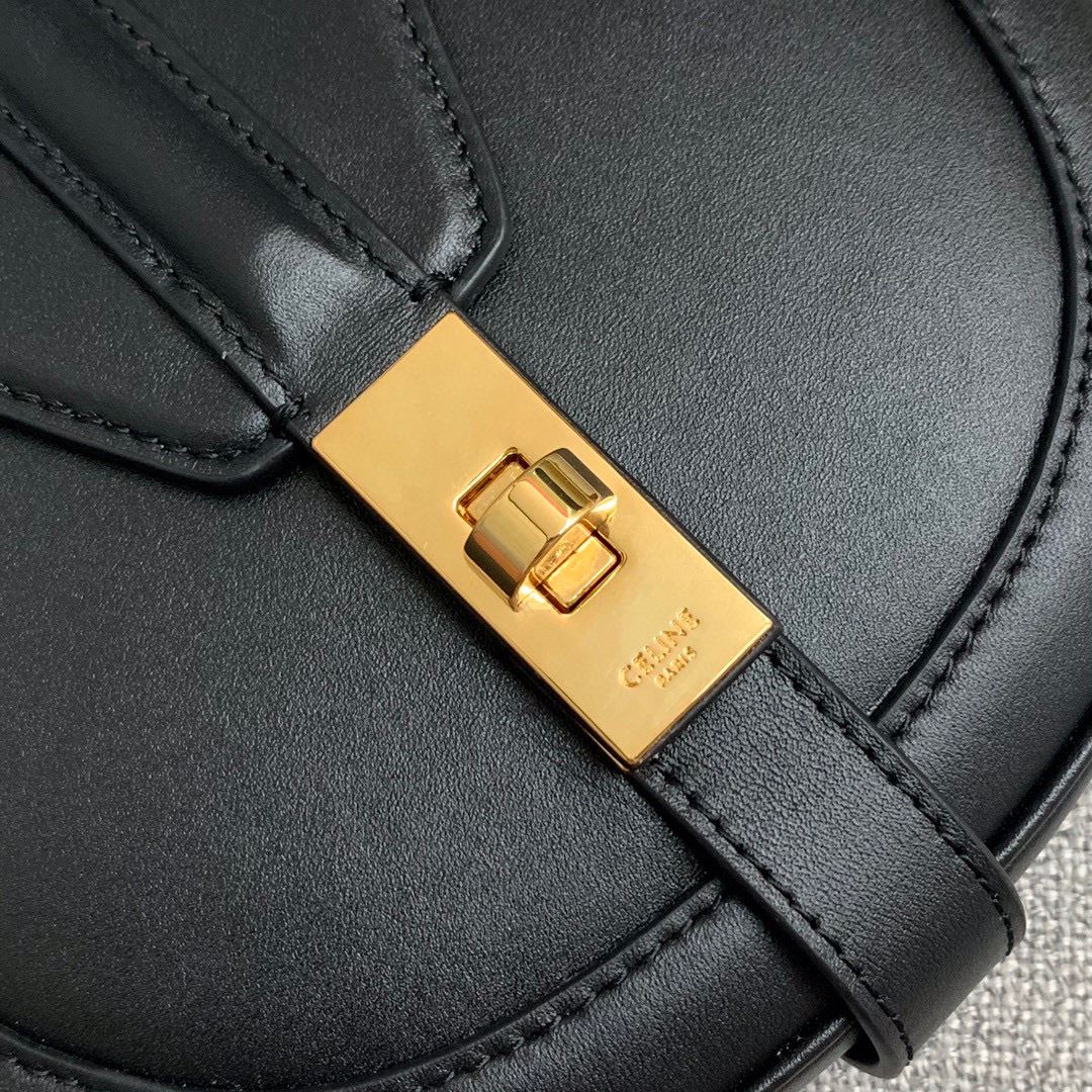 Ce1i*e Small Besace 16 Bag In Satinated Black/White/Light Pink For Women‎ 7in/19cm 188013BEY.38NO