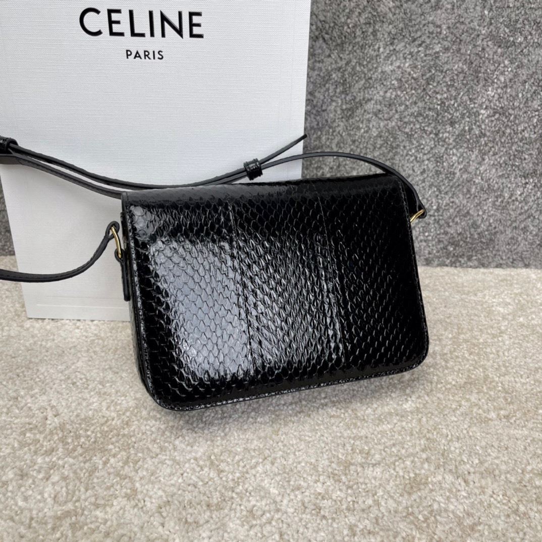 Ce1i*e Triomphe Shoulder Bag Brown/Black For Women‎ 7in/18.5cm