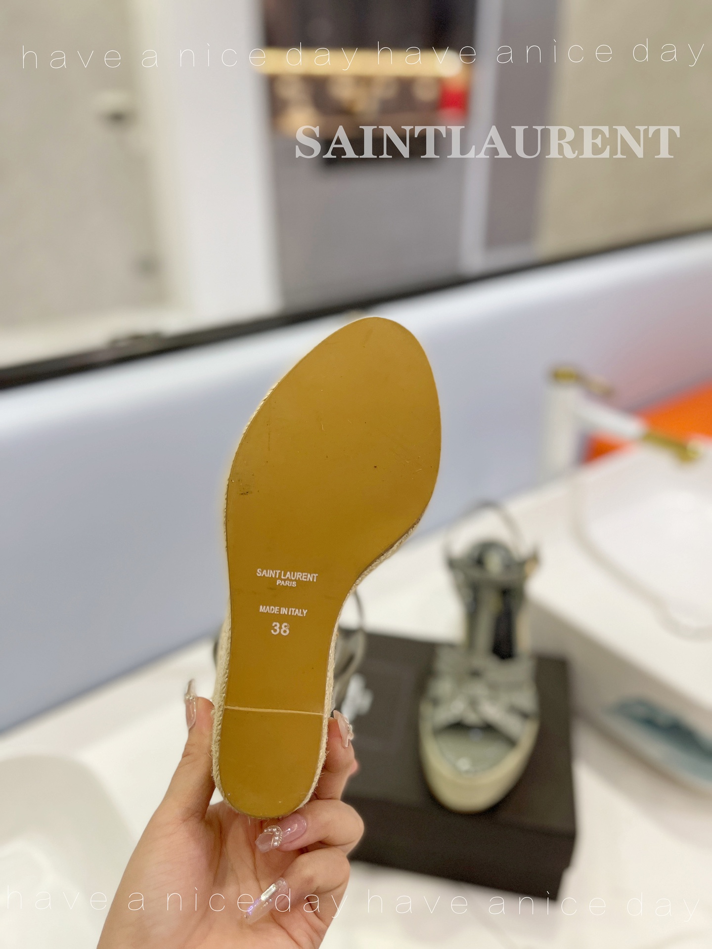 Sa1nt Lau*nt Tribute Espadrilles In Patent Green Khaki For Women