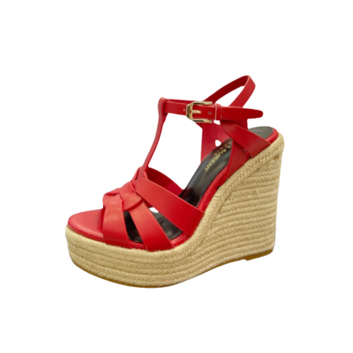 Sa1nt Lau*nt Tribute Espadrilles In Smooth Red For Women