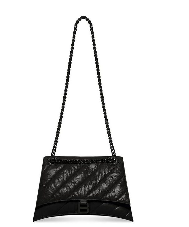 Ba1en*iaga Crush Medium Chain Bag Quilted In Black For Women 12.2in/31cm 716393210IY1000