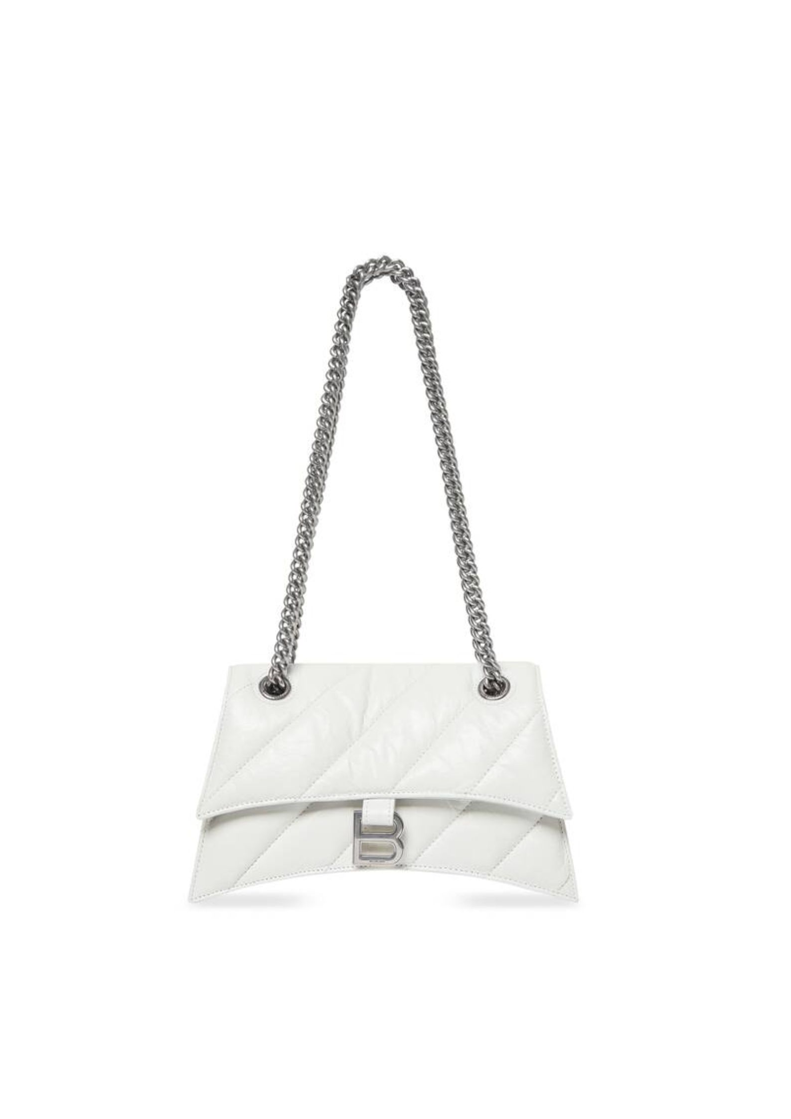 Ba1en*iaga Crush Small Chain Bag Quilted In Optic White/Black For Women 9.8in/25cm 716351210J09001
