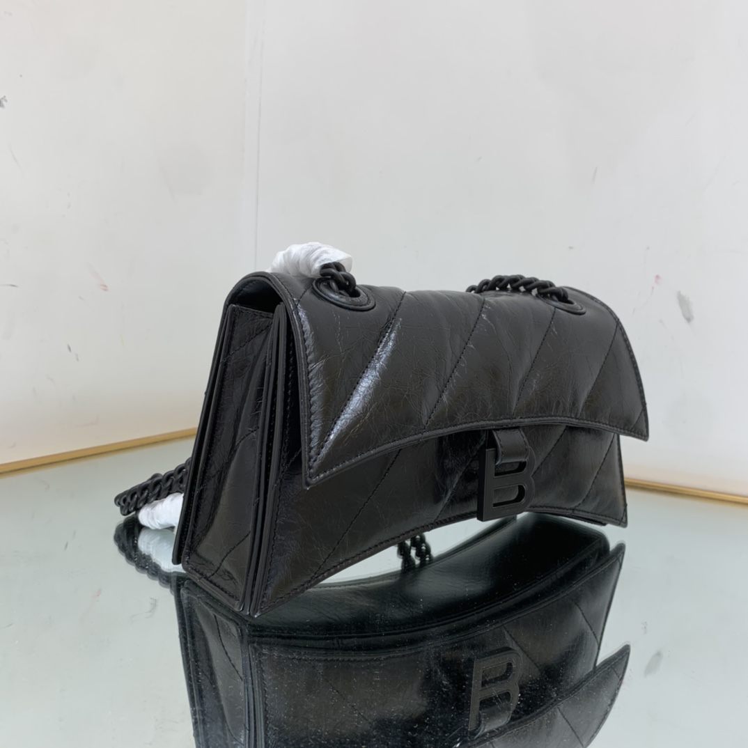 Ba1en*iaga Crush Small Chain Bag Quilted In Optic White/Black For Women 9.8in/25cm 716351210J09001