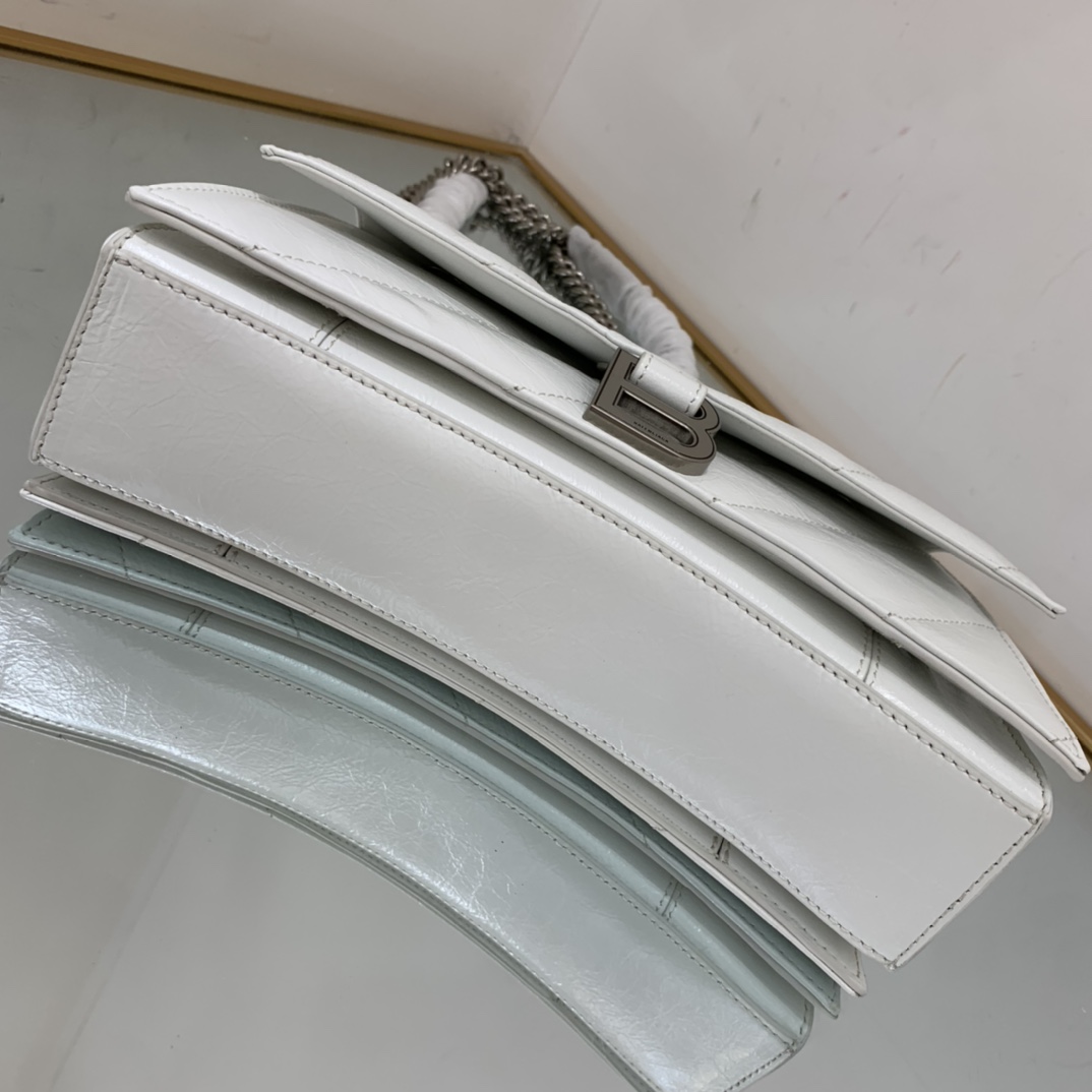 Ba1en*iaga Crush Small Chain Bag Quilted In Optic White/Black For Women 9.8in/25cm 716351210J09001