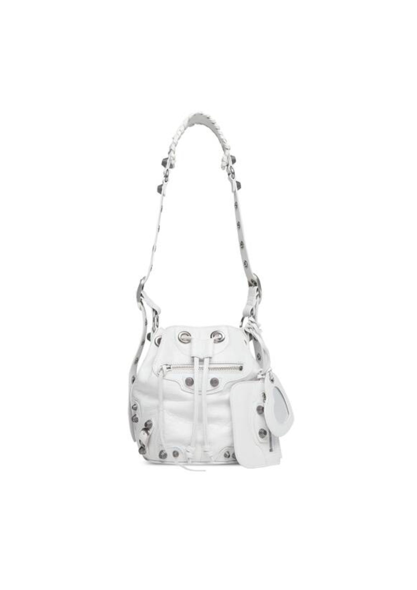 Ba1en*iaga Le Cagole Xs Bucket Bag White/Black/Light Black/Grey/Light Grey For Women 7.8in/20 cm 7024311VG9Y9104