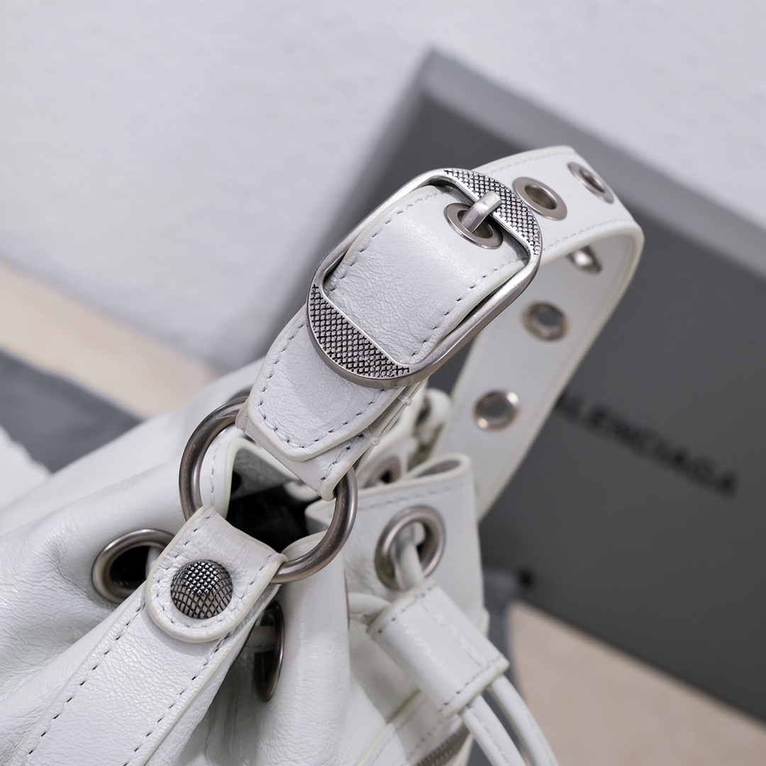 Ba1en*iaga Le Cagole Xs Bucket Bag White/Black/Light Black/Grey/Light Grey For Women 7.8in/20 cm 7024311VG9Y9104