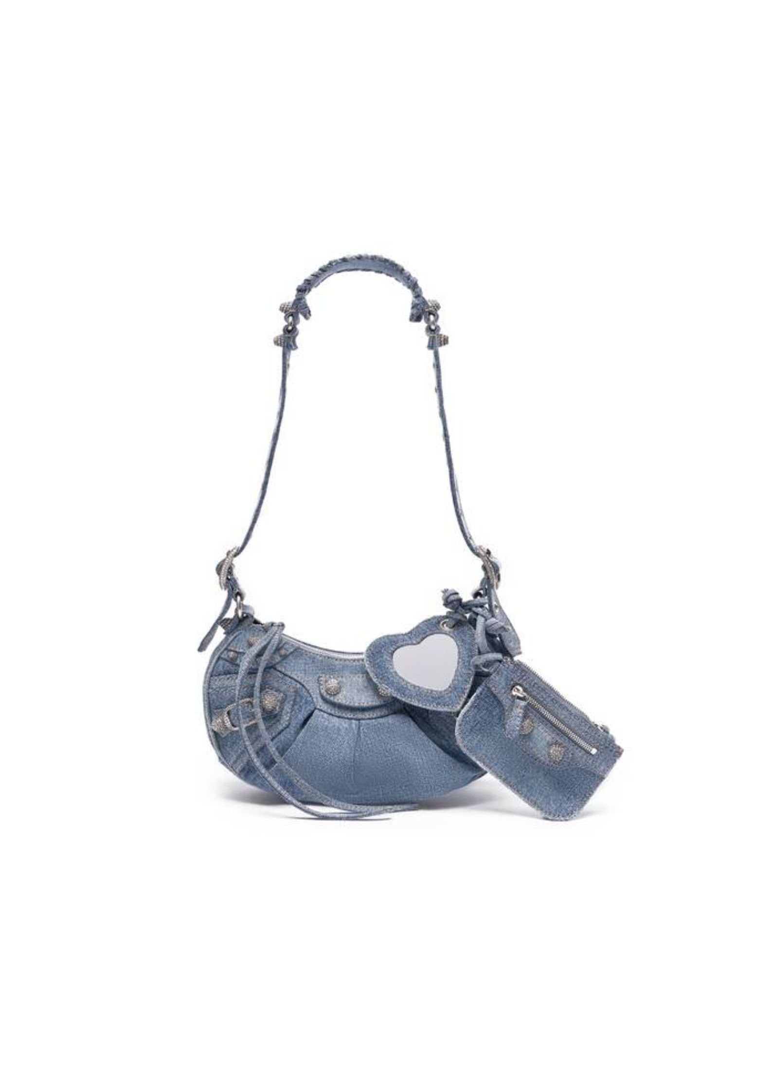 Ba1en*iaga Le Cagole XS Shoulder Bag Denim In Blue For Women 10.2in/26cm 6713092109U4715