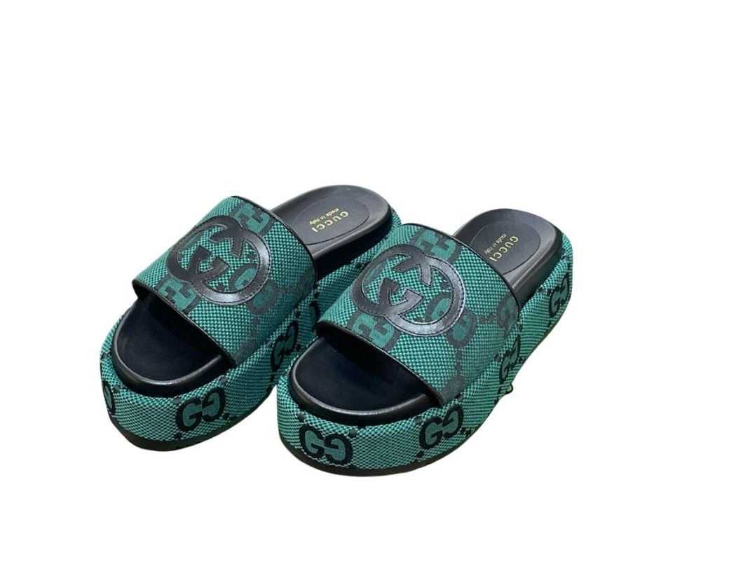Gvc*1 Platform Slide Sandal Green For Women ‎