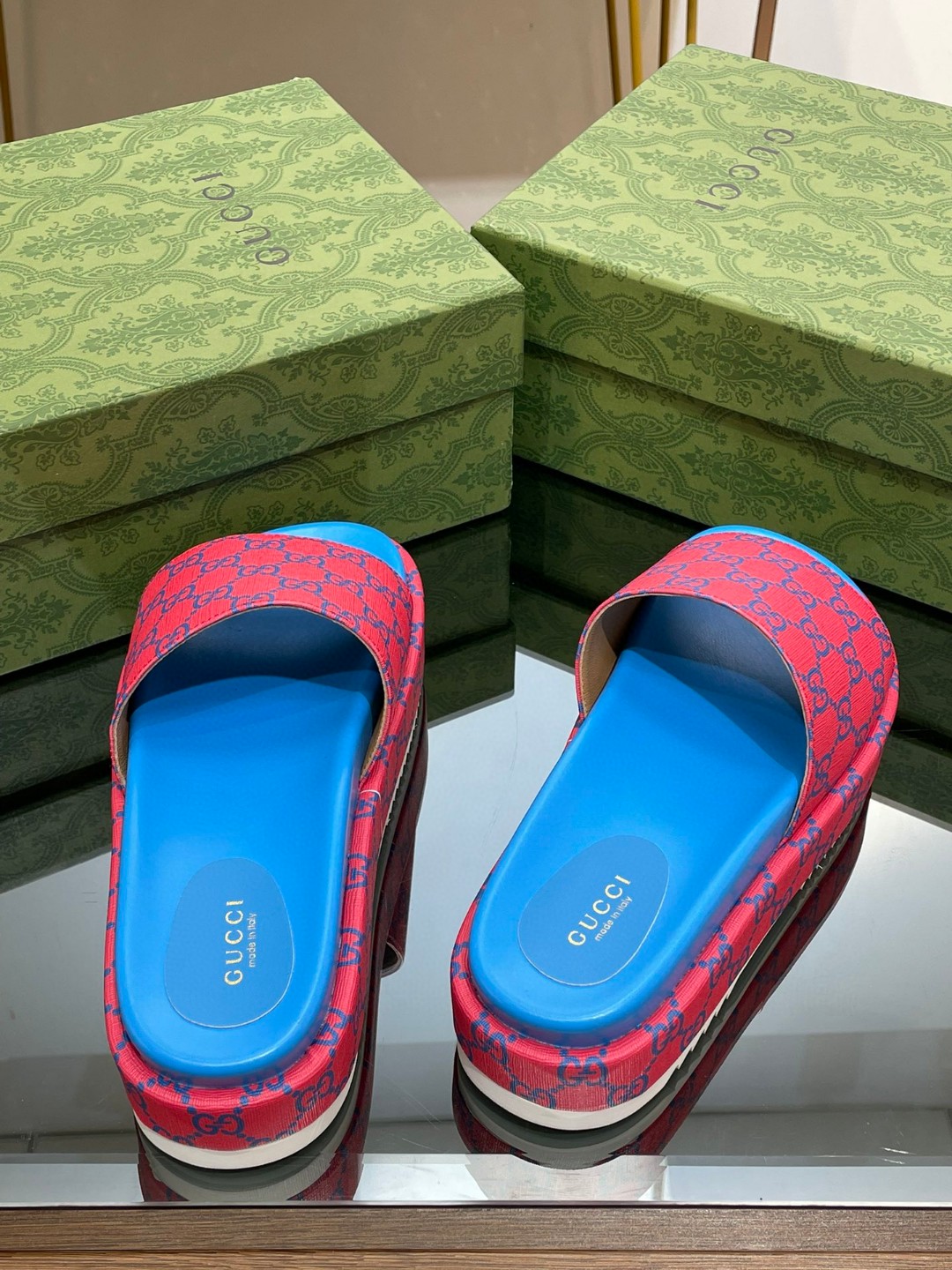 Gvc*1 Platform Slide Sandal Pink For Women ‎734913 FABJF 5614